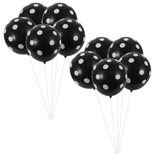 MAGICLULU 100Stücke Wellenmuster Luftballons Partyballons Für Hochzeiten Geburtstagsfeiern Und Dekorationen Schwarze Ballons Mit Weißen Für Festlichkeiten von MAGICLULU