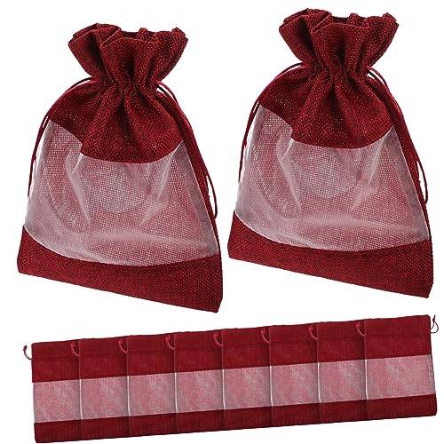 MAGICLULU 10Stücke Jutebeutel Mit Hochwertige Taschen Für Süßigkeiten Und Schmuck Mit Zugband Für Hochzeiten Und Weihnachten von MAGICLULU