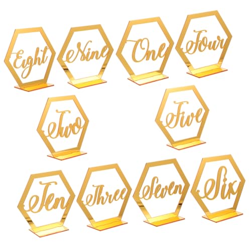 MAGICLULU 10Stücke Tischnummern Für Hochzeiten Und Veranstaltungen Tischdekoration Mit Goldenen Für Restaurant Und Bankett MAGICLULU 10Stücke Tischnummern Für Hochzeiten Und Veranstaltungen Tischdekoration Mit Goldenen Für Restaurant Und Bankett von MAGICLULU