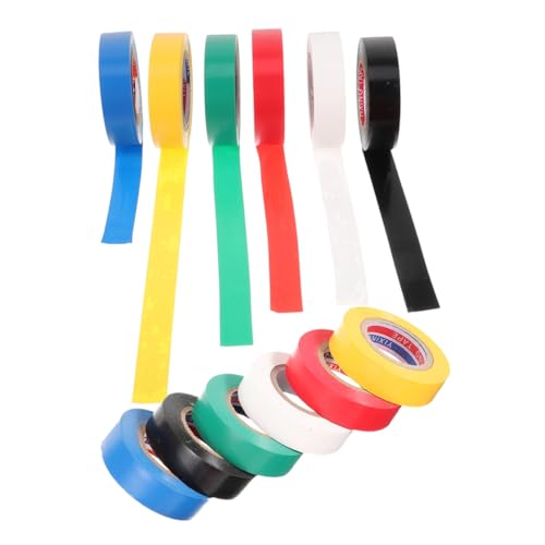 MAGICLULU 12 Rollen Isolierband Beständig Farbig Und Abdeckung Mehrere Schutz Dünn Im Freien Vinyl Multipack Draht Isolieren Weiß Kabelbahn Feuerhemmendes Klebeband Pvc von MAGICLULU