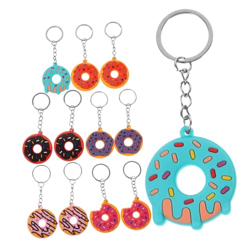 MAGICLULU 12 Stück Teiliges Bunter Donut Schlüsselanhänger aus Weichem PVC Vielseitiger DIY Anhänger für Taschen Rucksäcke und Schlüssel Langlebig Leicht und Tragbar als oder Party Deko von MAGICLULU