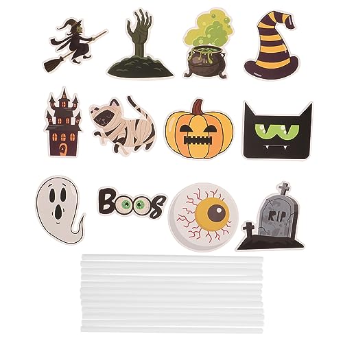 MAGICLULU 12 Stück Teiliges Halloween Cake Decoration aus Stabilem Papier mit Kürbis Geist und Schloss Motiven als Geburtstags und Party Cupcake Toppers für Halloween und Themenfeiern MAGICLULU 12 Stück Teiliges Halloween Cake Decoration aus Stabilem Papier mit Kürbis Geist und Schloss Motiven als Geburtstags und Party Cupcake Toppers für Halloween und Themenfeiern von MAGICLULU