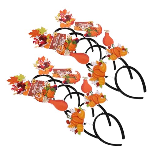 MAGICLULU 12 Stück Teiliges Thanksgiving Haarband mit Truthahn Ahornblatt-design Leichte Bequeme Partyhaarbänder für Herbst Erntedankfest Familienfeier und Festliche Dekoration von MAGICLULU