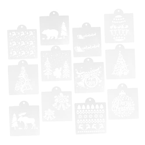MAGICLULU 12 Stück Teiliges Xmas Cake Stencil mit Weihnachtsmotive Wiederverwendbare Tortendeko Schablonen für DIY Kuchenverzierung Details Glatte Kanten für Weihnachtsfeiern und MAGICLULU 12 Stück Teiliges Xmas Cake Stencil mit Weihnachtsmotive Wiederverwendbare Tortendeko Schablonen für DIY Kuchenverzierung Details Glatte Kanten für Weihnachtsfeiern und von MAGICLULU