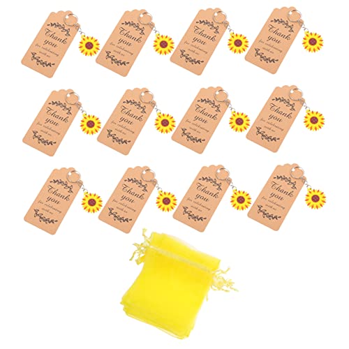 MAGICLULU 12Sätze Sonnenblumen Schlüsselanhänger mit Geschenktüten und Anhängern Dekorative Partygeschenke für Hochzeiten Geburtstagsfeiern und Events für Giveaways von MAGICLULU