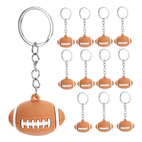 MAGICLULU 12St Kugel Schlüsselanhänger Rugby Plüsch Kette für Fußballfans Schlüsselanhänger für Autos Rucksack-Schlüsselanhänger Fußball-Schlüsselanhänger-Souvenir Metall Brown MAGICLULU 12St Kugel Schlüsselanhänger Rugby Plüsch Kette für Fußballfans Schlüsselanhänger für Autos Rucksack-Schlüsselanhänger Fußball-Schlüsselanhänger-Souvenir Metall Brown von MAGICLULU