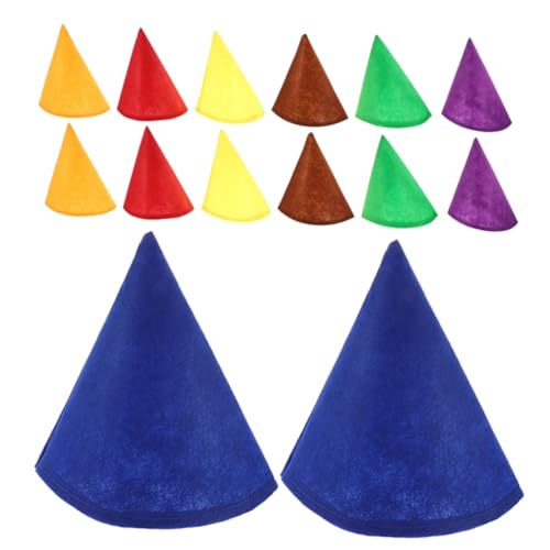 MAGICLULU 14 Stück Teiliges Filz Zwergenhüte Bunte Partyhüte für Erwachsene und Atmungsaktive Filzmütze Lustige Verkleidung für Halloween Geburtstagsfeiern Vielseitige Kostüm Accessoires von MAGICLULU