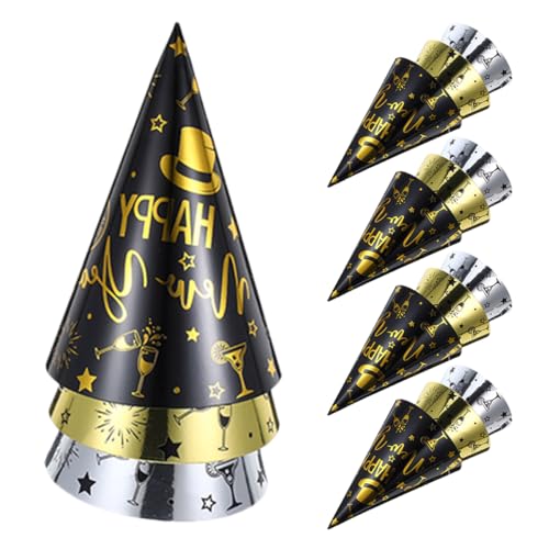 MAGICLULU 15 Stück Neujahrs Partyhüte Lustige und Trendige Pappkonus Hüte für Silvesterfeiern Bequem Wiederverwendbar Verschiedenen Farben Erhältlich für Erwachsene von MAGICLULU
