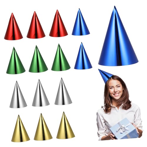 MAGICLULU 15 Stück Partyhüte Klassische Kegelförmige Geburtstagsmützen für Unvergessliche Feiern mit Elastischem Band für Perfekten Sitz Leicht und Bequem für Jede Feier MAGICLULU 15 Stück Partyhüte Klassische Kegelförmige Geburtstagsmützen für Unvergessliche Feiern mit Elastischem Band für Perfekten Sitz Leicht und Bequem für Jede Feier von MAGICLULU