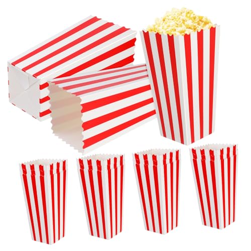 MAGICLULU 15 Stück Popcornbehälter Gestreifte Pappboxen für Snacks Vielseitige Verwendung für Kino Partys und Robustes Papier für Popcorn und MAGICLULU 15 Stück Popcornbehälter Gestreifte Pappboxen für Snacks Vielseitige Verwendung für Kino Partys und Robustes Papier für Popcorn und von MAGICLULU