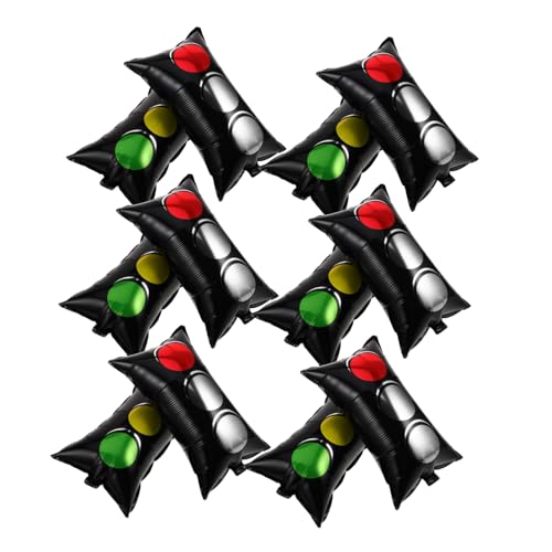 MAGICLULU 16 Stück Teiliges Ampel Folienballon Wiederverwendbare Fahrzeugparty Deko Kinderfreundliche Schnell Aufzubauende Auto Geburtstag Feier Dekoration mit Verkehrsampel motiven von MAGICLULU