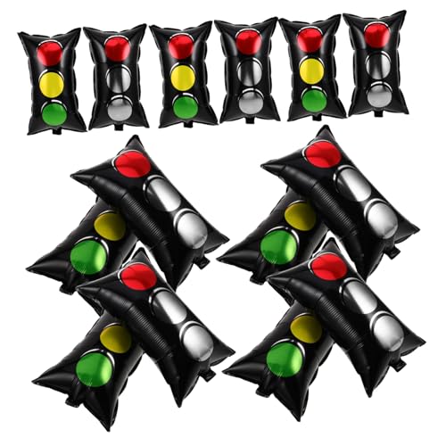 MAGICLULU 16 Stück Teiliges Verkehrsampel und Rennwagen Wiederverwendbare Auto Partydekoration Robustes Material Einfache Handhabung für Jungen und Mädchen Geburtstag Auto mottoparty von MAGICLULU