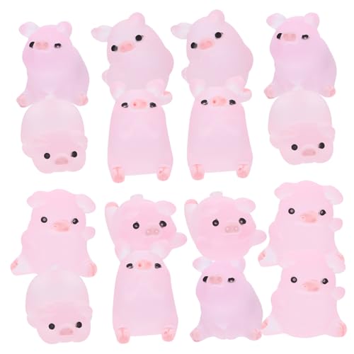 MAGICLULU 18 Stück Ornamente aus Harz Miniatur Figur Schwein Dekorationen Zauber für Mini-Nutztier aus Kunstharz Charme süß Tieranhänger aus Kunstharz zubehör selber Machen Harzhandwerk von MAGICLULU