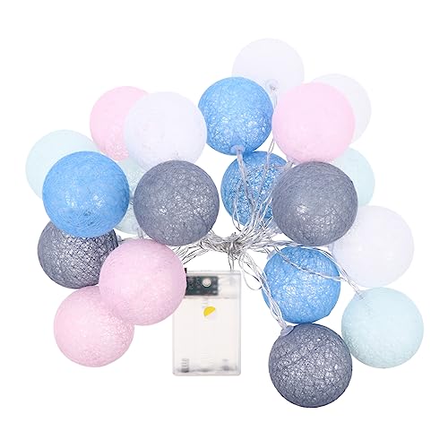 MAGICLULU 1Satz LED Lichterkette Mit Baumwollkugeln Dekorative Schnurbeleuchtung Für Schlafzimmer Partys Und Feiertage Lang Umweltfreundliches Design Batterien Erforderlich von MAGICLULU