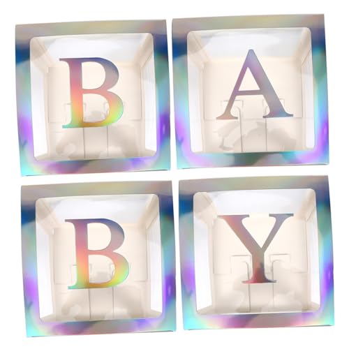MAGICLULU 1Satz Quadratische Ballonboxen Mit Silberrahmen Für Babyparty Dekorationen Transparente Boxen Für Unvergessliche Feiern Fotohintergründe von MAGICLULU