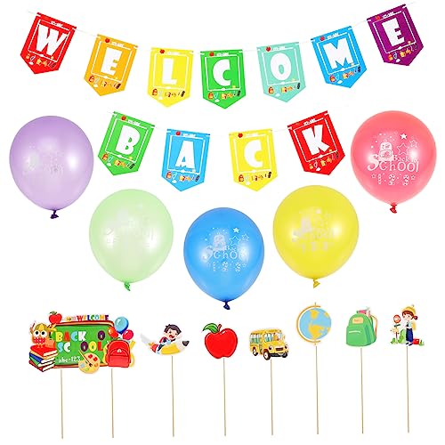 MAGICLULU 1Satz Willkommen Zurück Schulparty Dekoration Luftballons Banner Und Kuchendekoration Für Unvergessliche Einschulung Langlebig Und Farbenfroh Für Ersten Schultag MAGICLULU 1Satz Willkommen Zurück Schulparty Dekoration Luftballons Banner Und Kuchendekoration Für Unvergessliche Einschulung Langlebig Und Farbenfroh Für Ersten Schultag von MAGICLULU