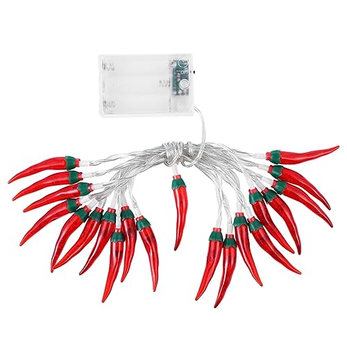 MAGICLULU 1Stück LED Lichterkette mit Leds Chili Design Batteriebetriebene Dekoration für Innenräume Warmweiß für Weihnachten Partys und Festlichkeiten MAGICLULU 1Stück LED Lichterkette mit Leds Chili Design Batteriebetriebene Dekoration für Innenräume Warmweiß für Weihnachten Partys und Festlichkeiten von MAGICLULU