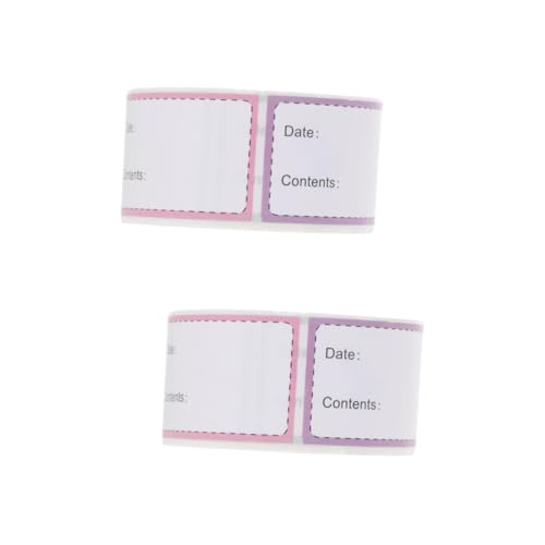 MAGICLULU 2 Rollen Food -label -aufkleber Etiketten Farbgrößenaufkleber Klebrig Essen Schild Datumsaufkleber Für Lebensmittel Name Kühlschrank Lebensmitteletikett Papier Bunt von MAGICLULU