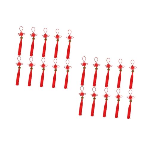 MAGICLULU 2 Sätze Chinesischer Knoten Quasten Anhänger Teiliges Rot Traditionelle Dekoration Für Auto Und Zuhause Glücksbringer Für Chinesische Neujahr Chinesischer Festliche 10 Stück * 2 von MAGICLULU