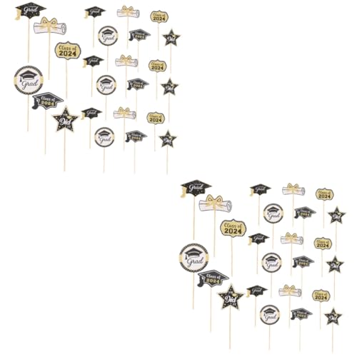 MAGICLULU 2 Sätze Graduation Cupcake Toppers Für Abschlussfeier Einzigartige Dekoration Für Kuchen Und Desserts Für Abschlussfeiern Sicher Und Gesund Der Anwendung 24 Stück * 2 MAGICLULU 2 Sätze Graduation Cupcake Toppers Für Abschlussfeier Einzigartige Dekoration Für Kuchen Und Desserts Für Abschlussfeiern Sicher Und Gesund Der Anwendung 24 Stück * 2 von MAGICLULU