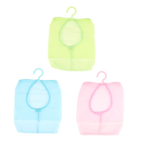 MAGICLULU 2 Sätze Multifunktionale Aufbewahrungstasche Aus Netzstoff Mit Haken Für Wäscheklammern Organizer Für Badezimmer Und Zuhause Gemischte Farben 3 Stück * 2 von MAGICLULU
