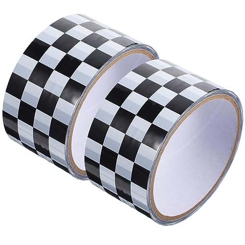 MAGICLULU 2 Schwarz-Weiß Kariertes Rennfahrer-Klebeband Vintage-Dichtungsband Rennstrecken-Pinnwand-Randordnung Racing-Klassenzimmer-Dekoration MAGICLULU 2 Schwarz-Weiß Kariertes Rennfahrer-Klebeband Vintage-Dichtungsband Rennstrecken-Pinnwand-Randordnung Racing-Klassenzimmer-Dekoration von MAGICLULU