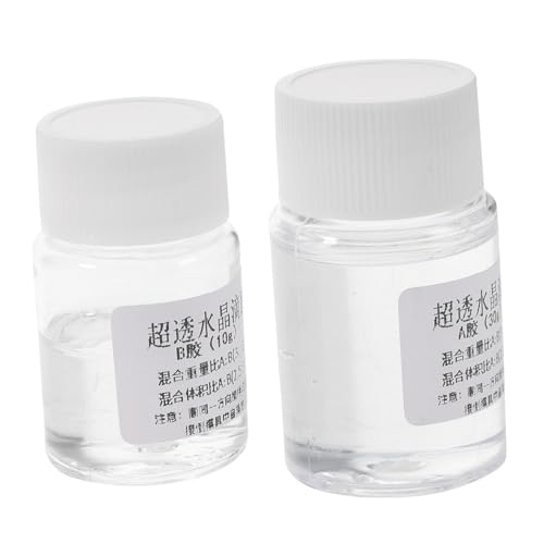 MAGICLULU 2 Sets Kristall Epoxidguss Epoxidkleber 2 Teiliger Klebstoff Bastelkleber Klarer Kleber Harz Epoxid Transparentes Epoxidharz von MAGICLULU