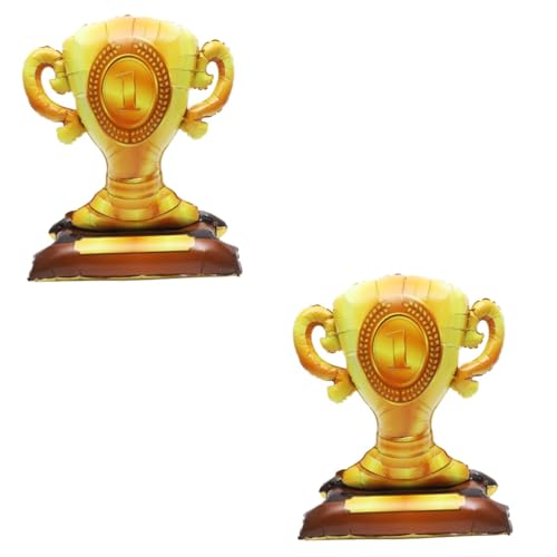 MAGICLULU 2 Stück Aluminium Folien Trophy Ballon Kreative Sport und Abschlussfeier Dekoration Einzigartiger Pokal Luftballon Wetterfest für Innen und Außen von MAGICLULU