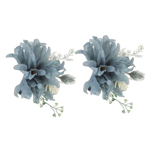 MAGICLULU 2 Stück Blumen Gardinenhalter mit Metallklammern Dekorative Vorhanghalter mit Künstlichen Blumen Einfache Gardinenbindebänder Passend für Moderne und Landhausstil Fensterdekoration von MAGICLULU