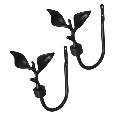 MAGICLULU 2 Stück Dekorative Metall Vorhanghalter im Blattdesign Wandmontage Vorhanghalter für Wohn und Geschäftsbereiche Stilvolle Gardinen Tiebacks für Wohnzimmer Schlafzimmer Fenster von MAGICLULU