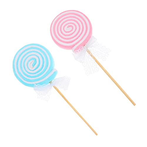 MAGICLULU 2 Stück Fake Lollipop Requisiten Bunte Fotodekoration für DIY Material für Hochzeiten und Events Vielseitige Lutscher Ornamente für Kreative Szenen Zufällige Farbe Zufällige Farbe von MAGICLULU