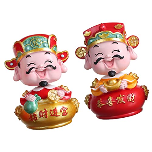 MAGICLULU 2 Stück God Of Wealth Wackelfigur aus Harz Traditionelle Chinesische Desktop Dekoration mit Lebendigen Details als Geburtstagskuchen Schmuck und Tisch Ornament für Wohlstand und MAGICLULU 2 Stück God Of Wealth Wackelfigur aus Harz Traditionelle Chinesische Desktop Dekoration mit Lebendigen Details als Geburtstagskuchen Schmuck und Tisch Ornament für Wohlstand und von MAGICLULU