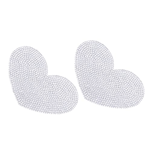 MAGICLULU 2 Stück Herzförmige Strass Aufkleber Dekorative Sticker für Kleidung Taschen und Accessoires Kreative Kristallaufkleber für DIY Projekte Glitzernde Herz Applikationen für von MAGICLULU