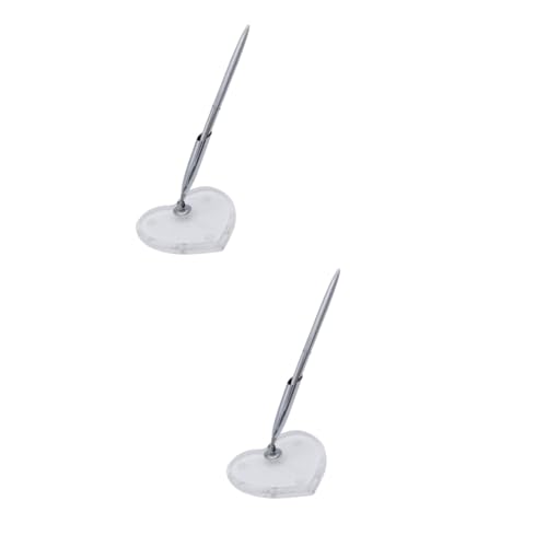 MAGICLULU 2 Stück Hochzeits Empfang Kugelschreiber Silber mit Drehbarem Herzförmigem Stifthalter für Unterschriften Brautparty Zubehör MAGICLULU 2 Stück Hochzeits Empfang Kugelschreiber Silber mit Drehbarem Herzförmigem Stifthalter für Unterschriften Brautparty Zubehör von MAGICLULU