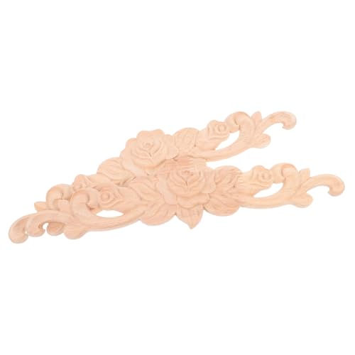 MAGICLULU 2 Stück Holz Applikationen Handgeschnitzte Blumenornamente Holzornamente für Möbel Schrank Tür Wand DIY Dekoration Langlebig Elegant von MAGICLULU