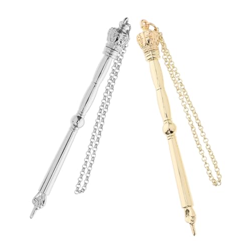 MAGICLULU 2 Stück Jüdischer Torah Zeiger Teiliges Metall Lesezeichen Gold Silber Kronenkopf Handlicher Bibelzeiger für Präzises Lesen von Schriftrollen zur Bar Mizwa und Religiösen Anlässen von MAGICLULU