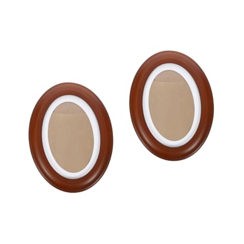 MAGICLULU 2 Stück Ovaler Vintage Bilderrahmen aus Massivem Holz Widerstandsfähiger Fotorahmen zum Aufhängen Natürliche Wanddekoration für Wohnzimmer Schlafzimmer und Büro Warmes Design von MAGICLULU