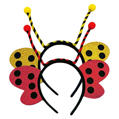 MAGICLULU 2 Stück Plüsch Tier Stirnbänder Lustige Insekten Haarreifen für Rote Schmetterlinge und Gelbe Bienen für Partys und Kostüm Accessoires von MAGICLULU