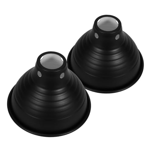 MAGICLULU 2 Stück Reptilien Lampenschirm Terrarium für Optimale Wärme und Lichtverteilung Schwarz mit Reflektierender Innenseite für Eidechsen und Schildkröten von MAGICLULU