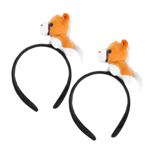 MAGICLULU 2 Stück Teiliges Cartoon Pferde Haarreif Weicher Stoff Lustiger Tier-kopfschmuck für Freizeitpark Halloween Geburtstagsfeier Cosplay Kostümzubehör von MAGICLULU
