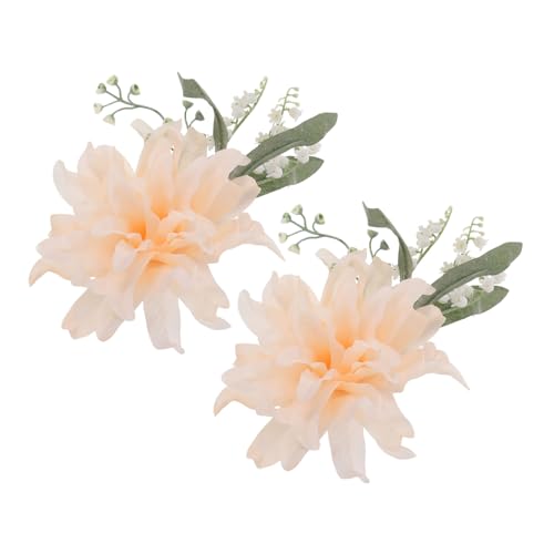 MAGICLULU 2 Stück Teiliges Gardinenhalter mit Realistischer Blumendekoration Stabile Metallklammern als Vorhang Raffhalter für Wohnzimmer Schlafzimmer und Esszimmer Dekorative von MAGICLULU