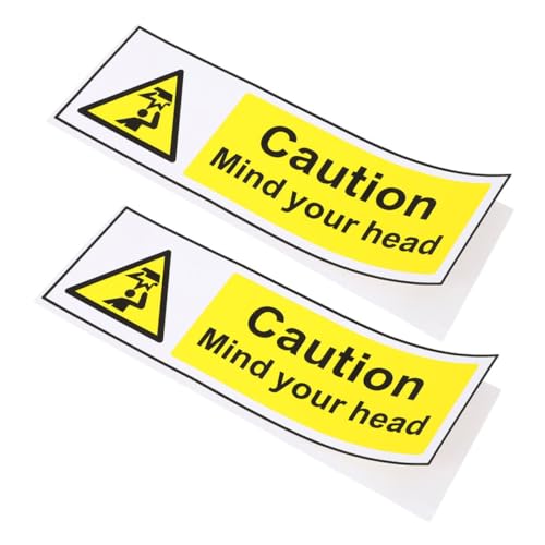 MAGICLULU 2 Stück Warnhinweis Aufkleber Selbstklebend Watch Your Head Kopfstoß Warnschild Für Geschäft Öffentlicher Bereich Leicht Anzubringen Schnelle Installation Ohne Werkzeug von MAGICLULU