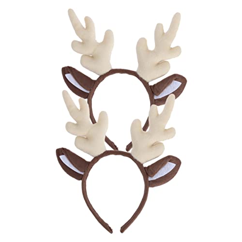 MAGICLULU 2 Stück Weihnachtliches Rentier Geweih Haarreif Leichtes Bequemes Stirnband für Weihnachtsfeiern Festliche Party Accessoires für Erwachsene von MAGICLULU