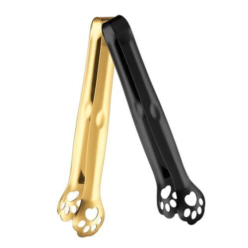 MAGICLULU 2 Stück Zangen zum Servieren von Speisen Salat Servierzange Katzenzange Pinzette Zange Greifer Clips Beschneiden Greifzange Grillzange aus Metall Zange Edelstahl Rostfreier Stahl von MAGICLULU