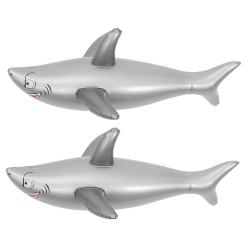 MAGICLULU 2 Stück aufblasbarer Hai outdoor interaktives Wasserspaß Wasserspielzeug Ballon Simulationshai für Pool aufblasbare Meerestiere PVC Grey MAGICLULU 2 Stück aufblasbarer Hai outdoor interaktives Wasserspaß Wasserspielzeug Ballon Simulationshai für Pool aufblasbare Meerestiere PVC Grey von MAGICLULU