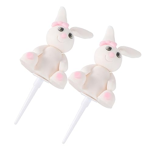 MAGICLULU 2 Stücke Bunny Kuchen Topper Geburtstag Partei Liefert Cupcake Picks Geburtstag Party Ornament Lebensmittel Dekorationen Für Party von MAGICLULU