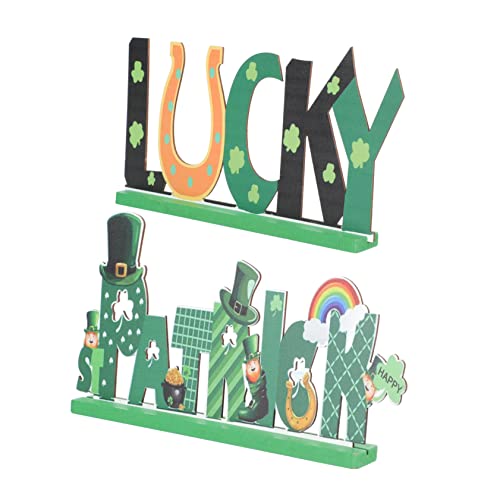 MAGICLULU 2 Stücke hölzerne Ornamente adventsgeschenke bürodeko schillernde Partydekorationen Junggesellinnenabschiedsbanner dekorative Holzdekorationen Glück Bedeutung schmückt Green von MAGICLULU