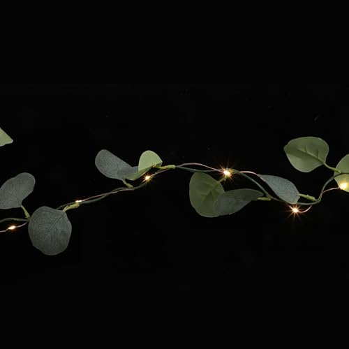 MAGICLULU 20 Eukalyptus-Blatt-Lampe hochzeitsdeko LED-Licht Reben mit Lichtern Reben für Schlafzimmer Blatt Lampe Eukalyptusgirlande mit Lichtern Raumlichtdekoration Rebenlichter Kupferkabel von MAGICLULU