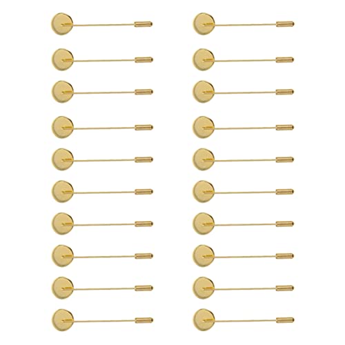 MAGICLULU 20 Stück Broschen Pin Basis Für Selbstgemacht Schmuckherstellung Metall Sicherheitsnadel Tablett Langlebig Für Kreative Bastelprojekte Goldene Farbe von MAGICLULU