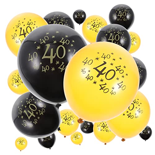 MAGICLULU 20 Stück Geburtstag Luftballons geburtstagsdeko ballons Luftballons zum 40. Geburtstag für Männer goldene und schwarze Luftballons Schwarze und goldene Luftballons Emulsion von MAGICLULU